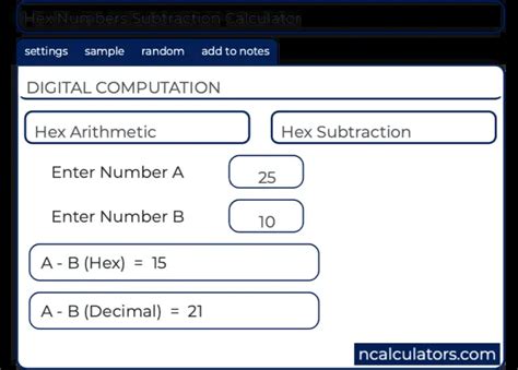 hex subtraction calculator|hex addition calculator.